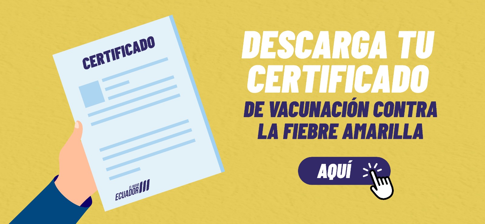 Descarga tu Certificado de Vacunación contra la Fiebre Amarilla.